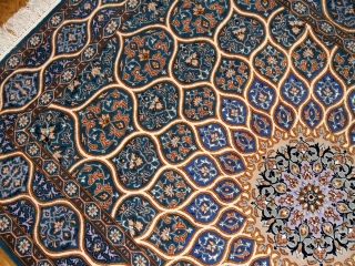 ペルシャ絨毯イスファハンゴンバディーデザインブルー3190001