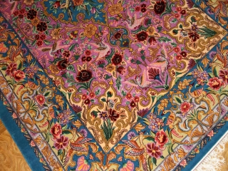 イスファハン産手織りペルシャ絨毯、高級ラグの直輸入311700