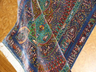 トップクラス手織りシルクペルシャ絨毯有名工房センターラグ60019