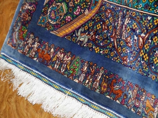 トップクラス手織りシルクペルシャ絨毯有名工房センターラグ60019