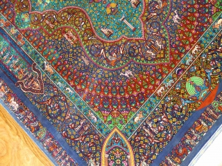 トップクラス手織りシルクペルシャ絨毯有名工房センターラグ60019