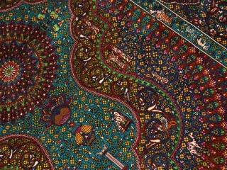 トップクラス手織りシルクペルシャ絨毯有名工房センターラグ60019