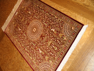 素敵な模様の絹玄関マットペルシャ織り50041