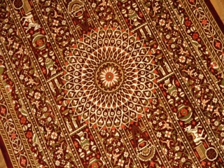 素敵な模様の絹玄関マットペルシャ織り50041