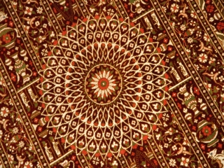 素敵な模様の絹玄関マットペルシャ織り50041