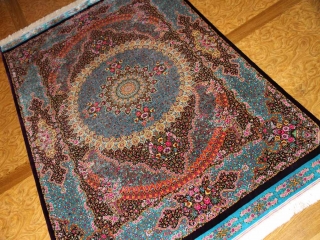 最高級手織りシルクペルシャ絨毯ジャムシディー工房60016