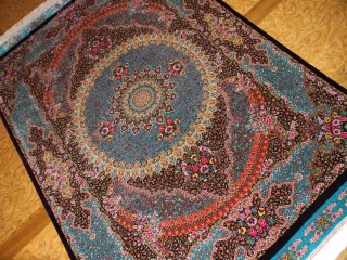 最高級手織りシルクペルシャ絨毯ジャムシディー工房60016