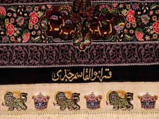 最高級有名工房のJEDDI玄関マットシルクペルシャ絨毯60064