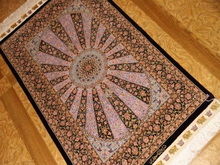 最高級有名工房のJEDDI玄関マットシルクペルシャ絨毯60062