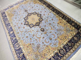 シルク絨毯最高級カシャーンシルク6平米ペルシャ絨毯75997