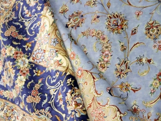 シルク絨毯最高級カシャーンシルク6平米ペルシャ絨毯75997