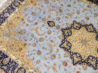 シルク絨毯最高級カシャーンシルク6平米ペルシャ絨毯75997