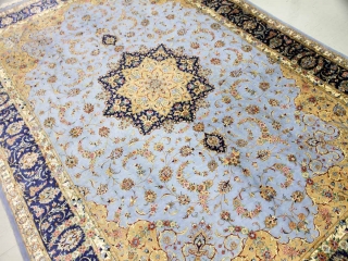 シルク絨毯最高級カシャーンシルク6平米ペルシャ絨毯75997