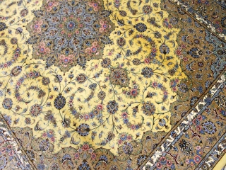 最高級カシャーンシルクリビング手織りペルシャ絨毯75198