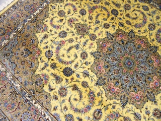 最高級カシャーンシルクリビング手織りペルシャ絨毯75198