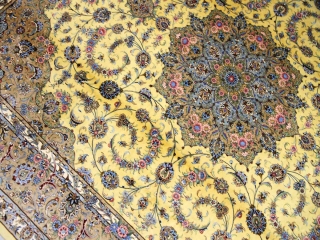 最高級カシャーンシルクリビング手織りペルシャ絨毯75198