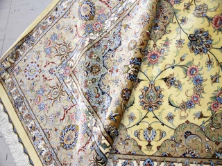 最高級カシャーンシルクリビング手織りペルシャ絨毯75198