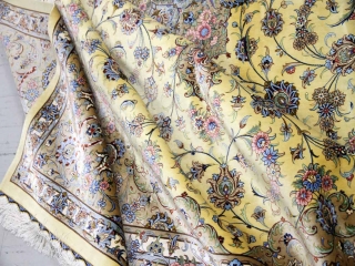 最高級カシャーンシルクリビング手織りペルシャ絨毯75198