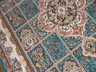 最高級機械織りペルシャカーペットラグブルー990079F