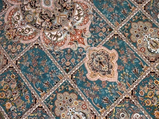 最高級機械織りペルシャカーペットラグブルー990079F