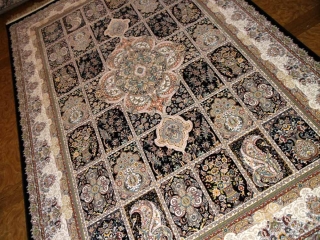 最高級機械織りペルシャカーペットラグヘシティー高級紺色ー990076C