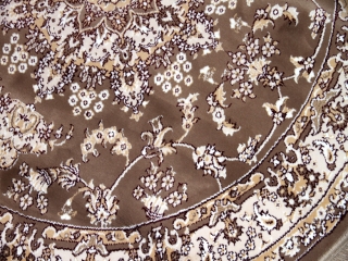 丸いイラン製の機械織りカーペット茶色99002