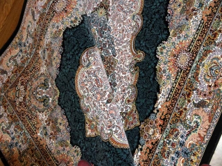 最高級機械織りペルシャカーペットメダリオン紺色990078E