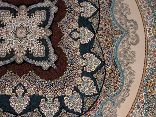 イラン製最高級機械織りペルシャカーペット丸い形990084K