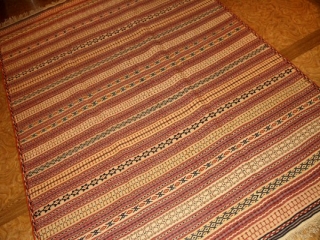 細かいキリムのデザインカラート産地ウール30476