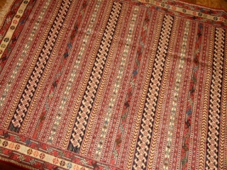 高級シルジャンキリム草木染めラグサイズ34582