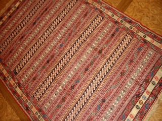 高級シルジャンキリム草木染めラグサイズ34582
