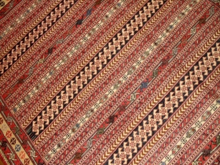 高級シルジャンキリム草木染めラグサイズ34582