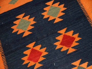キリムの玄関マットイラン輸入ブルー色46515