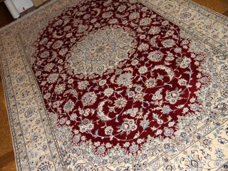 リビングカーペットのペルシャ手織り絨毯ナイン赤い色59030