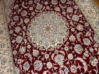 リビングカーペットのペルシャ手織り絨毯ナイン赤い色59030