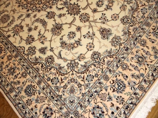 ペルシャリビング絨毯の6帖、明るい色彩メダリオン59034