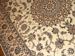 ペルシャリビング絨毯の6帖、明るい色彩メダリオン59034