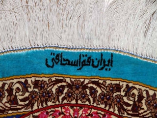 最高級クムシルクの円形とても華やかな色彩60003