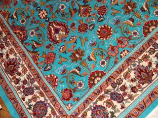 手織りペルシャ絨毯とても綺麗なブルーマシャード産地21180