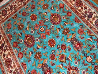 手織りペルシャ絨毯とても綺麗なブルーマシャード産地21180