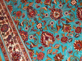 手織りペルシャ絨毯とても綺麗なブルーマシャード産地21180
