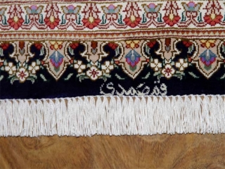 て作り玄関マットのシルクペルシャ絨毯メダリオン56051