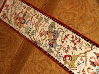 小さいハンティングデザイン細長いペルシャ絨毯49011