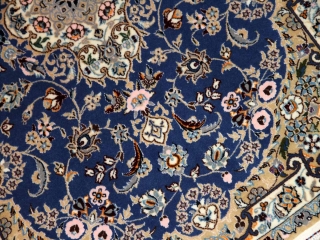 あこがれの色彩ナインブルー玄関マット手織りペルシャ絨毯21186