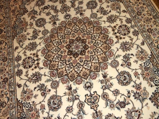 リビングペルシャ絨毯手織りナイン産地メダリオン59032