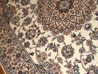 リビングペルシャ絨毯手織りナイン産地メダリオン59032