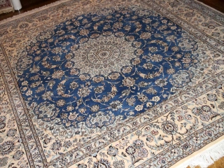 憧れのナインブルー正方形リビングペルシャ絨毯286000