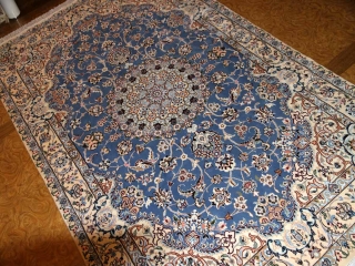 ナインブルーとても綺麗な色彩ペルシャ手織り絨毯21127