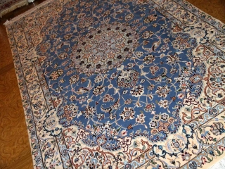 ナインブルーとても綺麗な色彩ペルシャ手織り絨毯21127