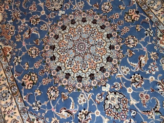 ナインブルーとても綺麗な色彩ペルシャ手織り絨毯21127